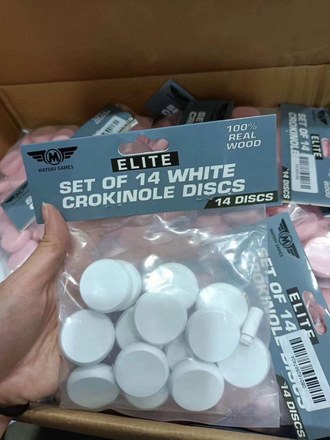 ELITE 14 Count Crokinole Discs (Choose from 10 colors) + Scoring Peg