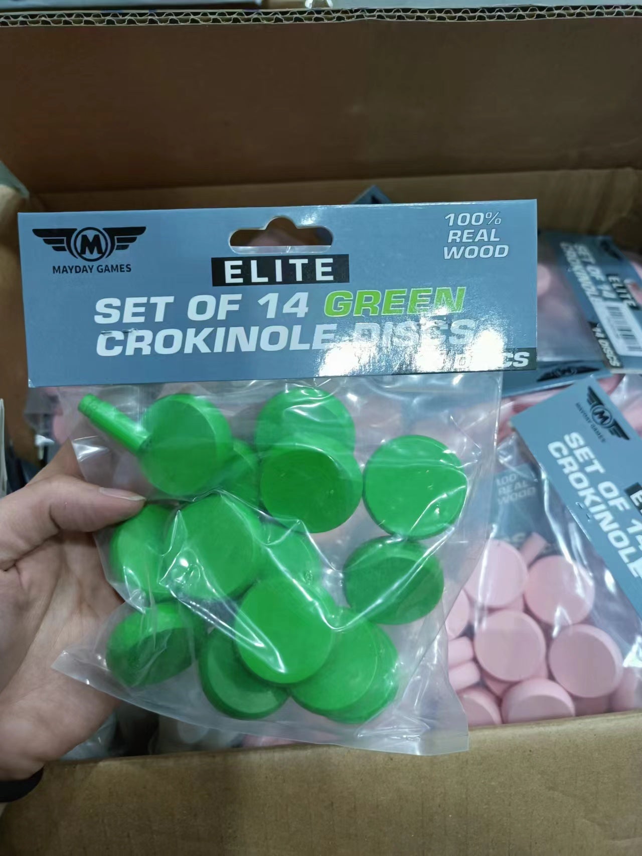 ELITE 14 Count Crokinole Discs (Choose from 10 colors) + Scoring Peg