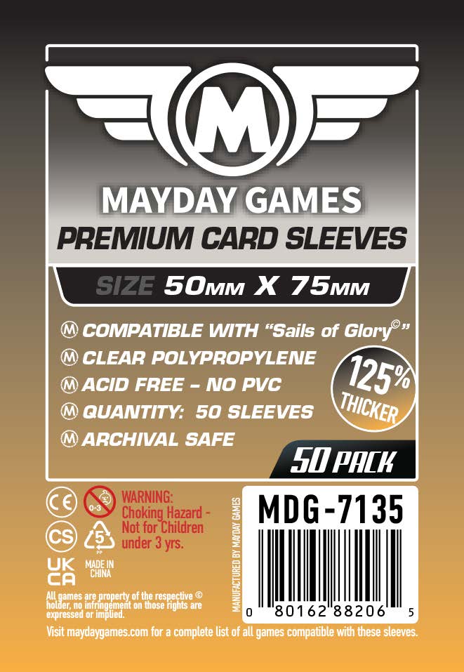 "Sails of Glory" Compatible Card Sleeves (50x75mm)