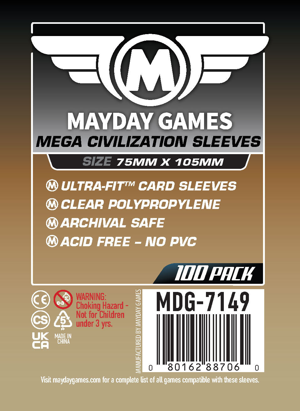 "Mega Civilization" Compatible Card Sleeves (75x105mm)