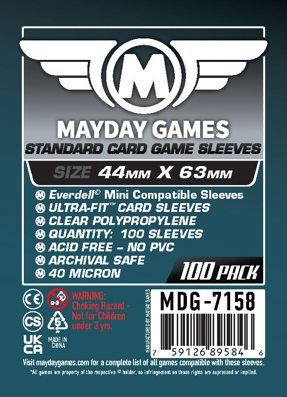 "Everdell Mini Compatible" Sleeves (44 X 63 MM) - (Premium 7163 or Standard 7158)