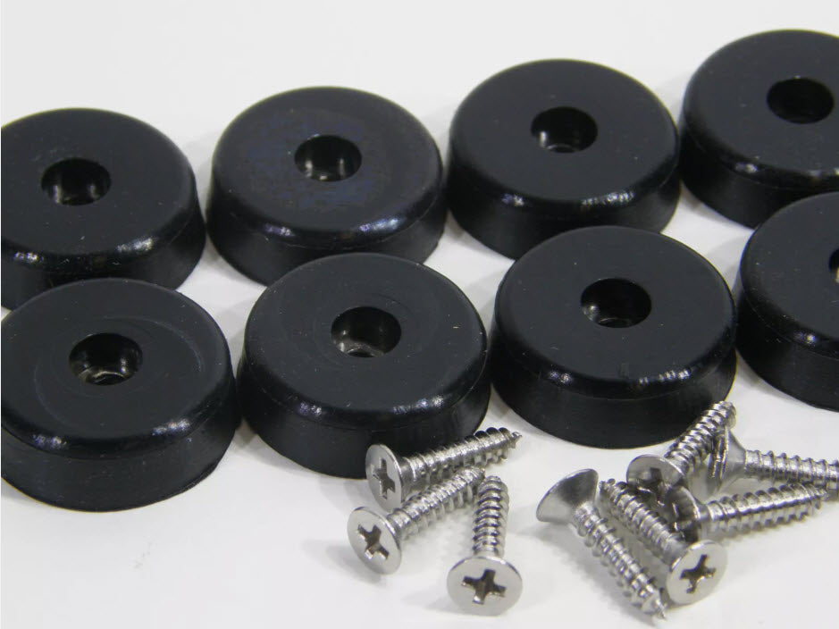 3/4" Rubber Feet (3) for Standard Crokinole Boards (Self Leveling)