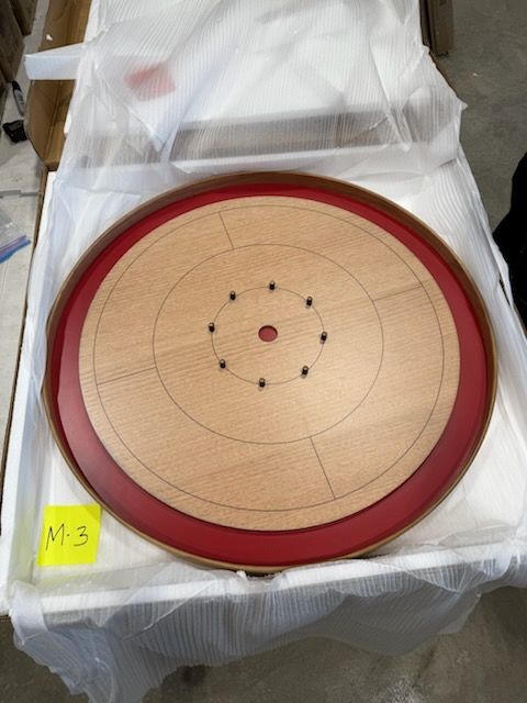 IMPERFECT/RETURNED: Mahogany ELITE Edition Crokinole Board (2025) Red Ditch MDG-8322-M3-Imperfect