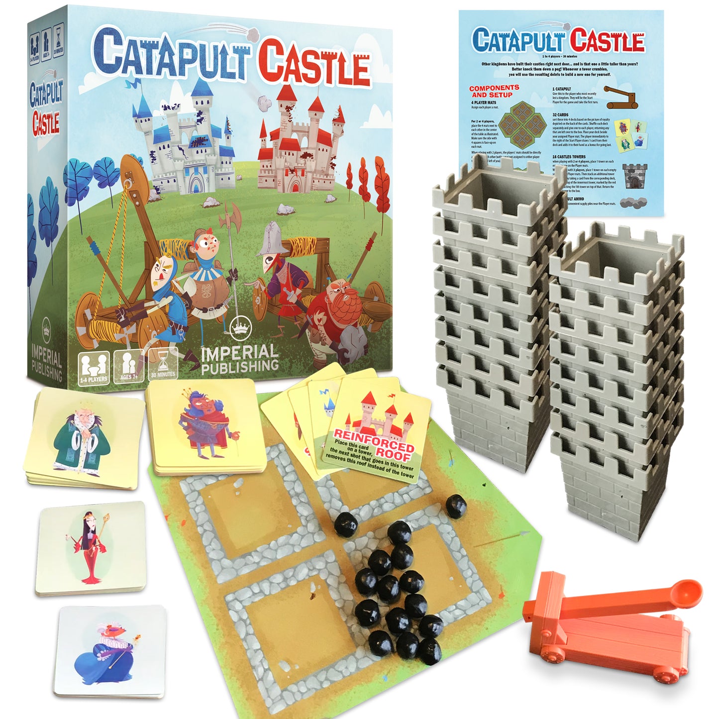 Catapult Castle 1-4 Player Medieval Dexterity Game (Imperial Publishing)