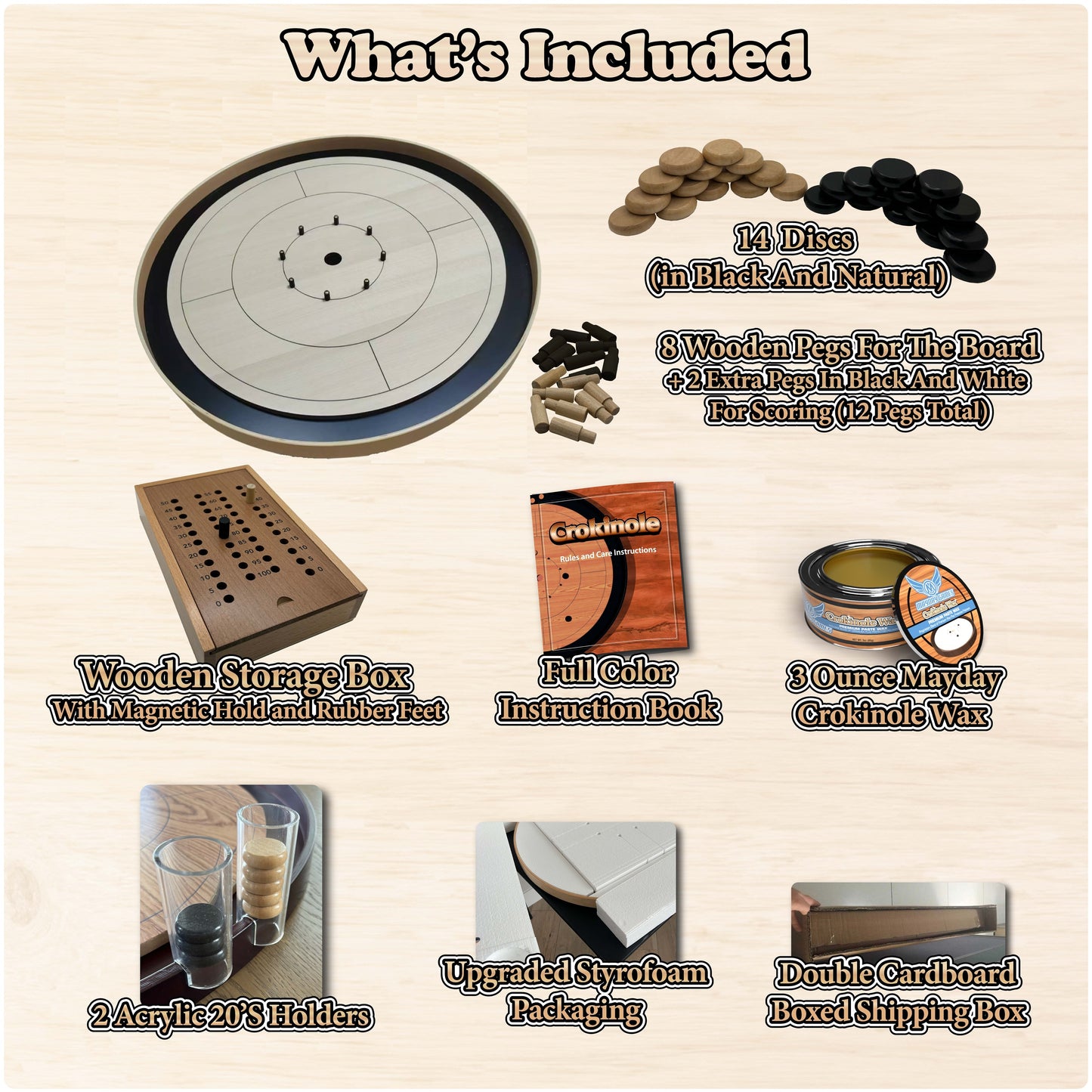 IMPERFECT/RETURNED: Beech ELITE Edition Crokinole Board (2025) Black Ditch + Bag IN STOCK!  #0032