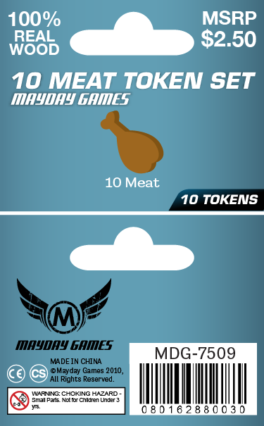 Meat Token 10-pack of 100% real wood tokens