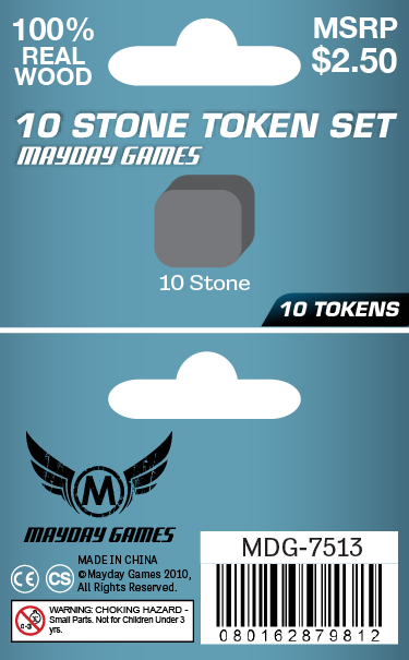 Stone Token 10-pack of 100% real wood tokens