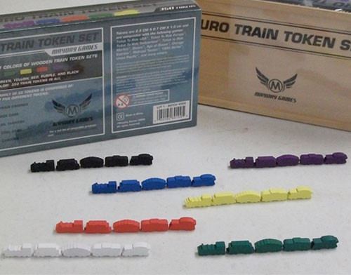 Wooden Train Token Set - Premium -  - Mayday Games - 1